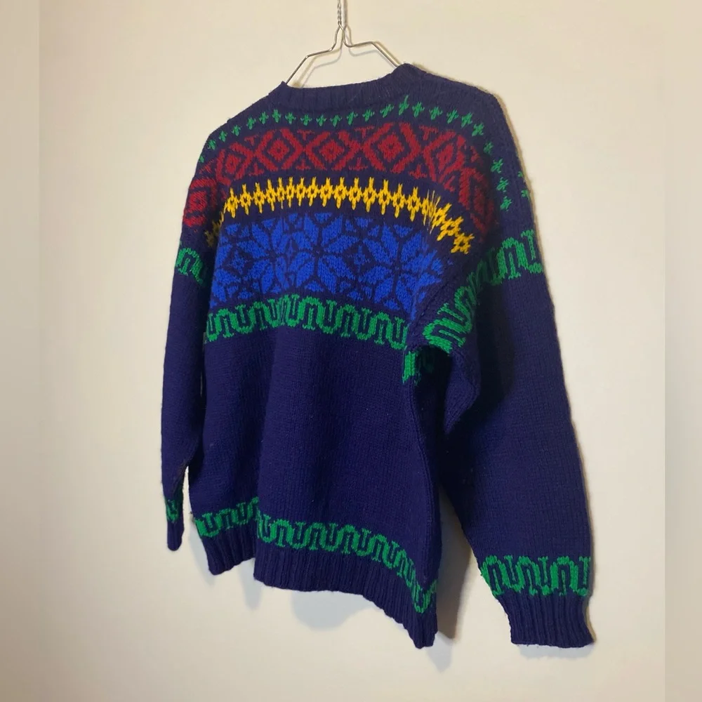 Colourful Vintage Hand Knit Sweater - Picture 12 of 14